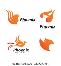 Phoenix logo design vector template.