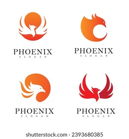 Phoenix logo design vector template.