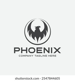 Modelo de vetor de design de logotipo Phoenix