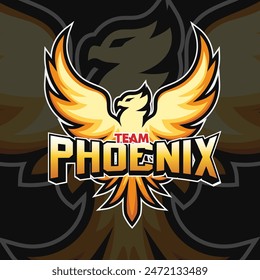 Logotipo de Phoenix con un diseño potente y enérgico para el equipo E-Sport