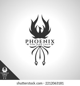 Phoenix Logo with Fire Bird Concept