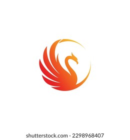 Ilustración vectorial de la plantilla de diseño del logotipo del águila de Firebird