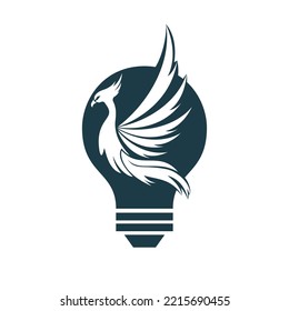 Phoenix Logo flying bird abstract design vector template.