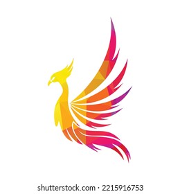 Phoenix Logo flying bird abstract design vector template.