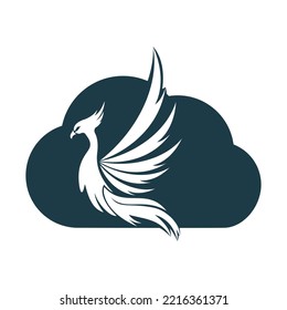 Phoenix Logo flying bird abstract design vector template.