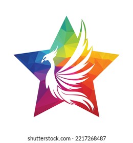 Phoenix Logo flying bird abstract design vector template.