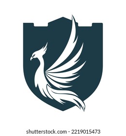 Phoenix Logo flying bird abstract design vector template.