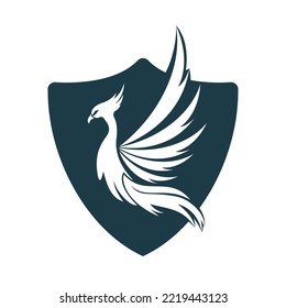 Phoenix Logo flying bird abstract design vector template.