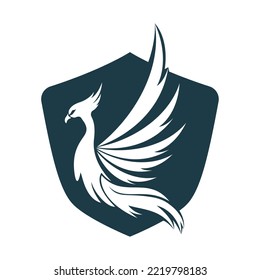 Phoenix Logo flying bird abstract design vector template.