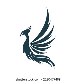 Phoenix Logo flying bird abstract design vector template.