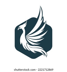 Phoenix Logo flying bird abstract design vector template.