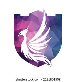 Phoenix Logo flying bird abstract design vector template.