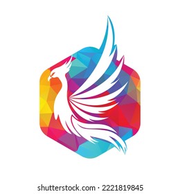 Phoenix Logo flying bird abstract design vector template.