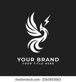 Phoenix Logo flying bird abstract design vector template.