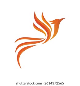 Phoenix Logo flying bird abstract design vector