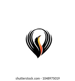 Phoenix Logo flying bird design vector