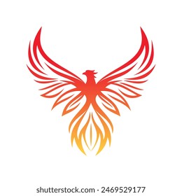 Phoenix Logo flying bird design vector. Eagle falcon icon template