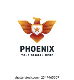 Ícone colorido do vetor do gradiente do logotipo Phoenix ilustração