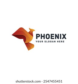 Phoenix logo gradient vector icon illustration