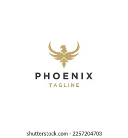 Phoenix logo icon design template flat vector