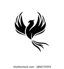 Icono del logotipo de Phoenix concepto de diseño de aves voladoras. Cernícalo de águila que se eleva Logotipo