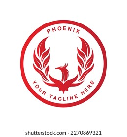 Phoenix logo icon, vector illustration, template design, brand company