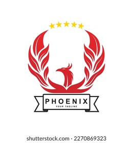 Phoenix logo icon, vector illustration, template design, brand company