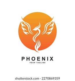 Phoenix logo icon, vector illustration, template design, brand company
