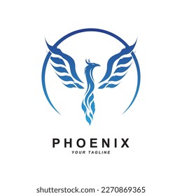 Phoenix logo icon, vector illustration, template design, brand company