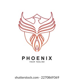 Phoenix logo icon, vector illustration, template design, brand company