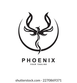 Phoenix logo icon, vector illustration, template design, brand company