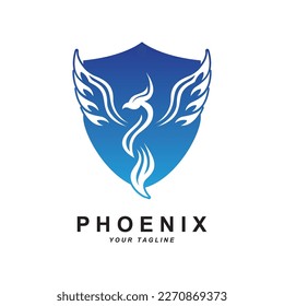 Phoenix logo icon, vector illustration, template design, brand company