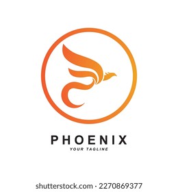 Phoenix logo icon, vector illustration, template design, brand company
