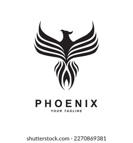 Phoenix logo icon, vector illustration, template design, brand company