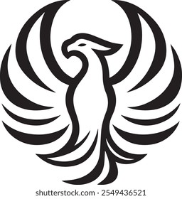 Um estilo vetorial de ilustração do logotipo phoenix