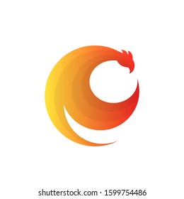 Phoenix logo illustration vector  template 