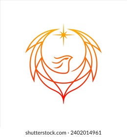 Phoenix-Logo-Linie Kunstillustration 