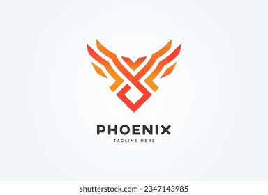 Phoenix-Logo. modernes Phoenix mit Buchstabe Y innen. flache Design-Logo-Vorlage. Vektorgrafik