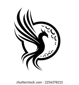 Phoenix logo with moon concept