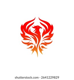 Phoenix logo of mythological bird illustration flames
