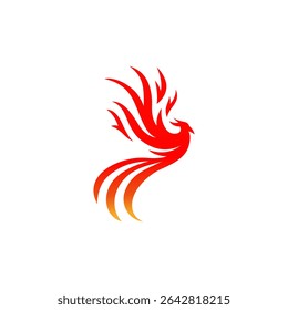 Phoenix logo of mythological bird illustration. Flying Fenix Bird logo design