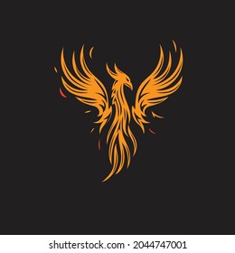 Phoenix logo of mythological bird vector illustration