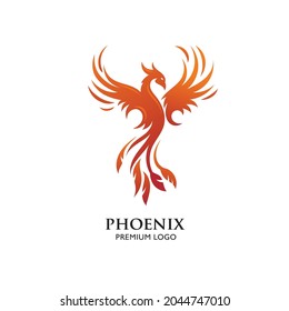 Phoenix logo of mythological bird vector illustration