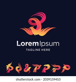 phoenix logo set with multiple shape