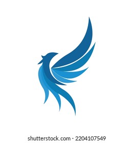 Phoenix logo symbol, vector concept design, modern abstract flying phoenix bird vector, Fire bird phoenix logo design.