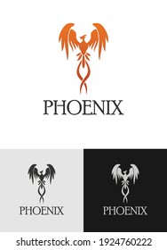 Phoenix logo template with black and white version