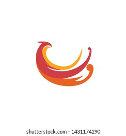 Phoenix logo template design, Fire-bird 