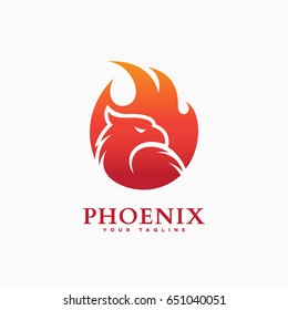 Phoenix logo template design on a white background. Vector illustration.