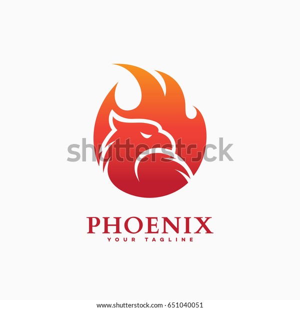 Phoenix Logo Template Design On White Stock Vector (Royalty Free) 651040051
