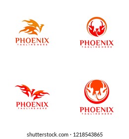Phoenix Logo Template Fire Bird Eagle Logo